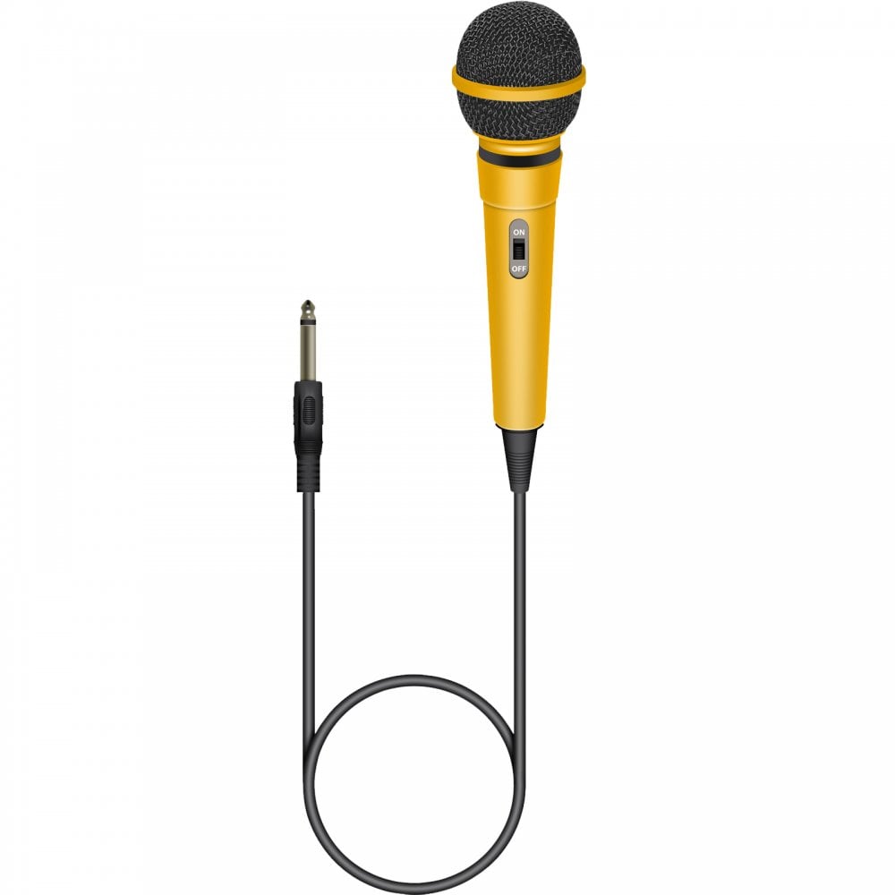 Set Of 5 Colour Microphone Plastic Blue Red Yellow White and Black