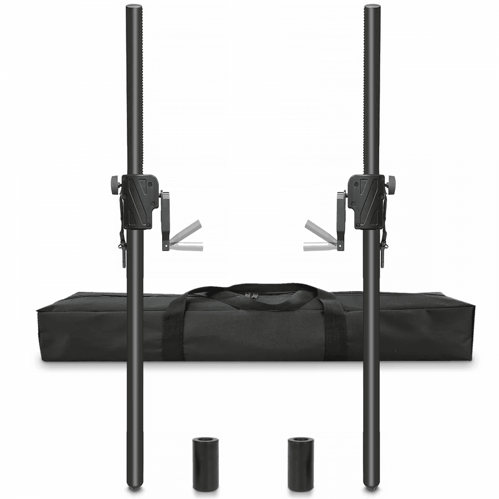 Pair of 35mm or M20 Adjustable Winch Speaker Pole with Case