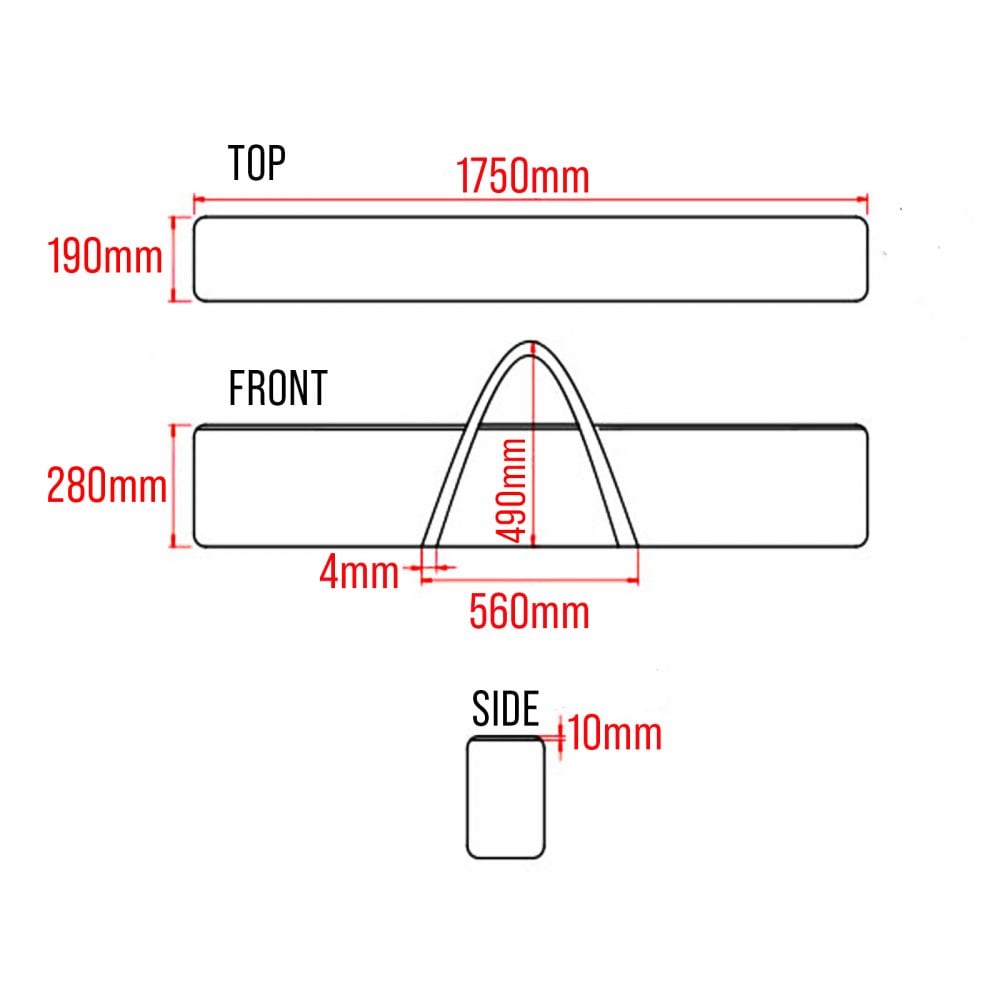 Long Equipment Padded Case 1750 x 190 x 280mm