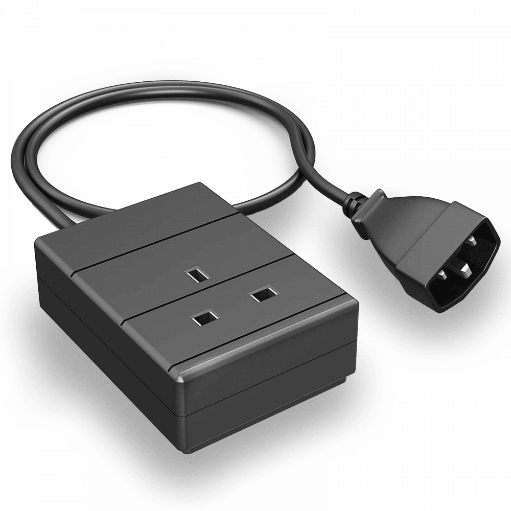 Standard IEC Male to UK Mains Socket Extension Lead 13A 250V