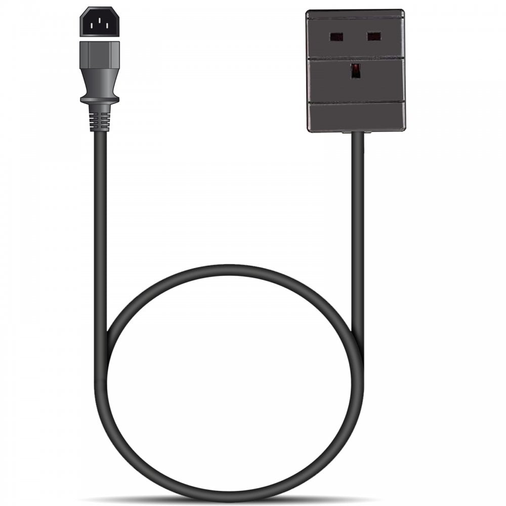 Standard IEC Male to UK Mains Socket Extension Lead 13A 250V