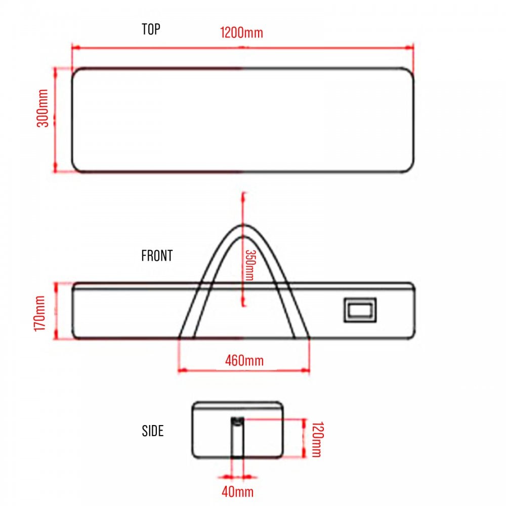 Dual Speaker Stand Equipment Padded Case 1200 x 300 x 170mm