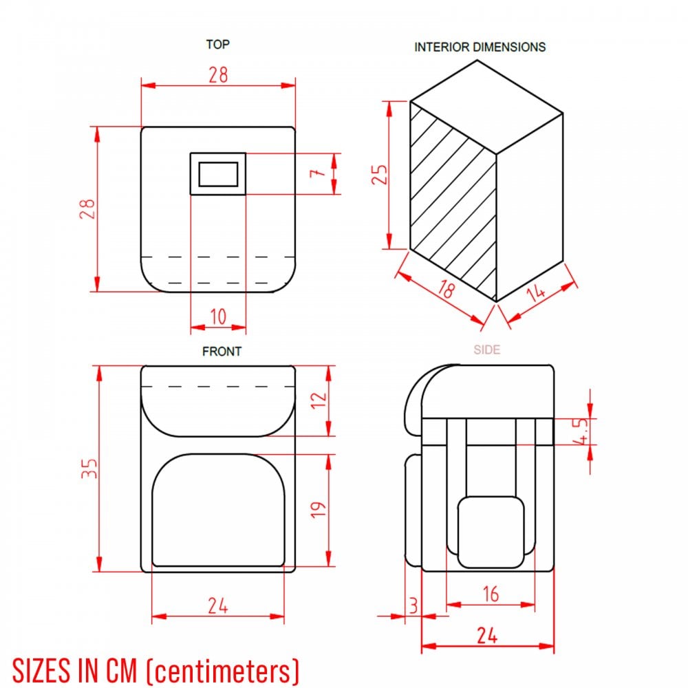 Small to Medium Lighting Equipment Padded Case 280 x 280 x 350mm