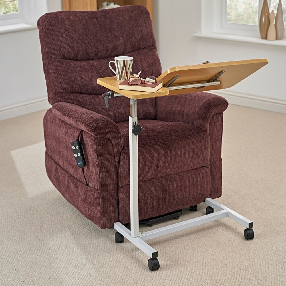 Deluxe Multi Purpose Overbed Wheeled Table Adjustable and Tilt