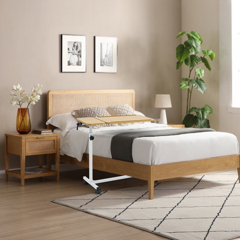 Deluxe Multi Purpose Overbed Wheeled Table Adjustable and Tilt
