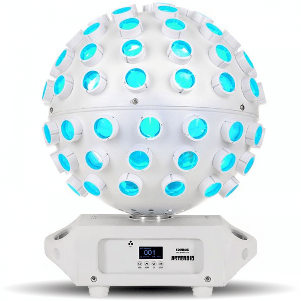Asteroid Mirror Ball Effect Rotating Light Beams White Housing