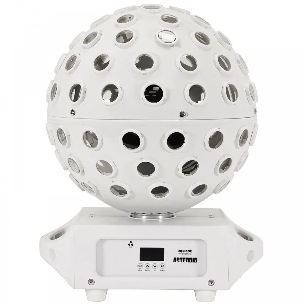 Asteroid Mirror Ball Effect Rotating Light Beams White Housing