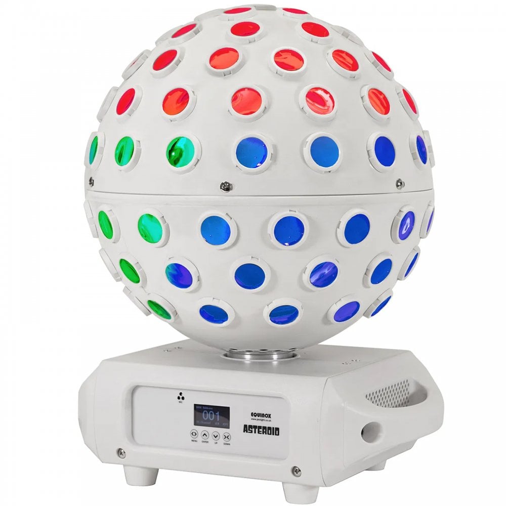 Asteroid Mirror Ball Effect Rotating Light Beams White Housing