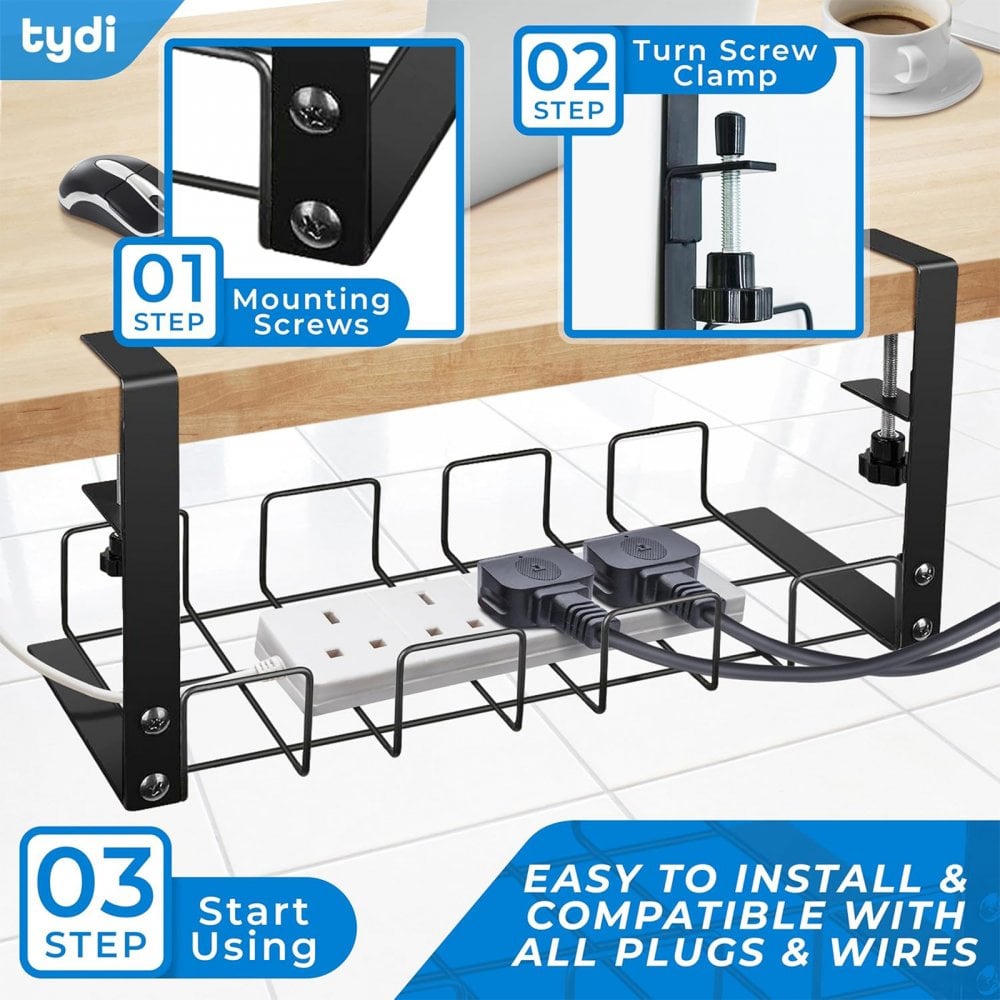 Cable Management Under Desk Table or Booth Tidy