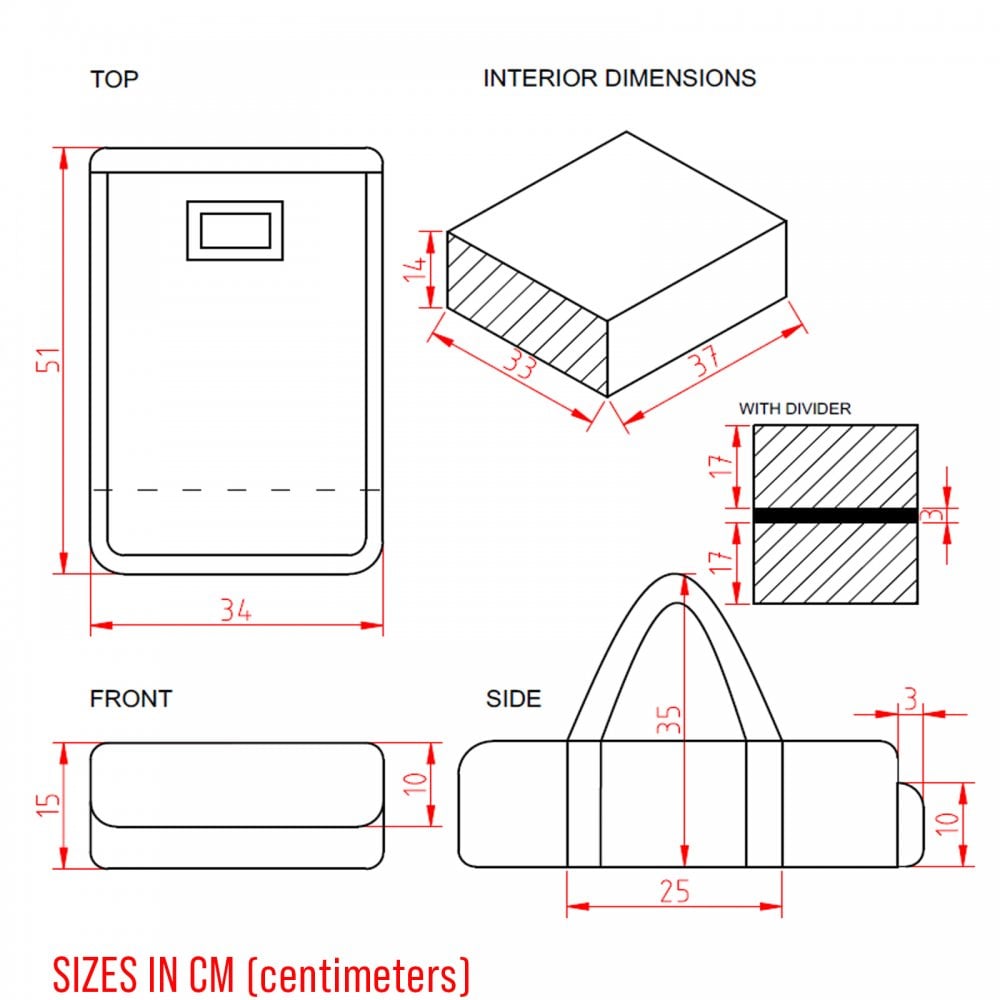 Small to Medium Lighting Equipment Padded Case 330 x 386 x 150mm