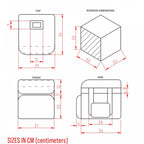Medium to Large Lighting Equipment Padded Case 330 x 330 x 355mm