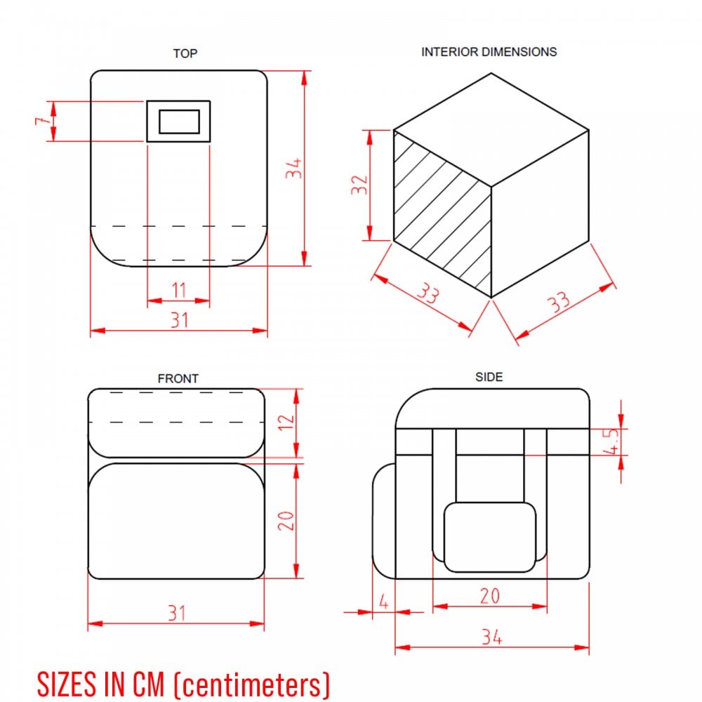 Medium to Large Lighting Equipment Padded Case 330 x 330 x 355mm