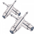 4pc 3 Pin XLR Female Socket to 6.35mm Mono Jack Plug Adaptor