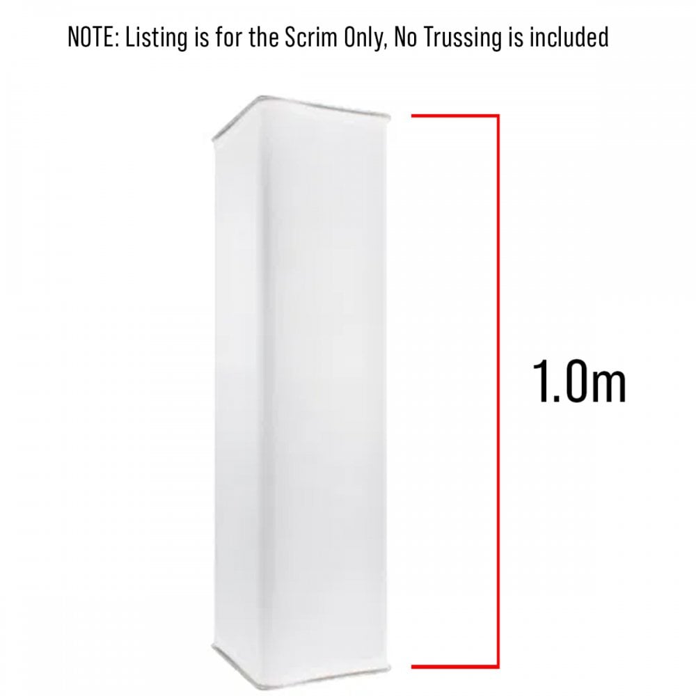 1m White Truss Podium Totem Lycra Scrim