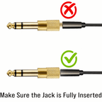 Gold 6.35mm Stereo Jack Plug to 3.5mm Stereo Jack Socket Adaptor