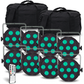 MaxiPar Quad Par Light Fixture inc Remote 8pc Pack inc Cases