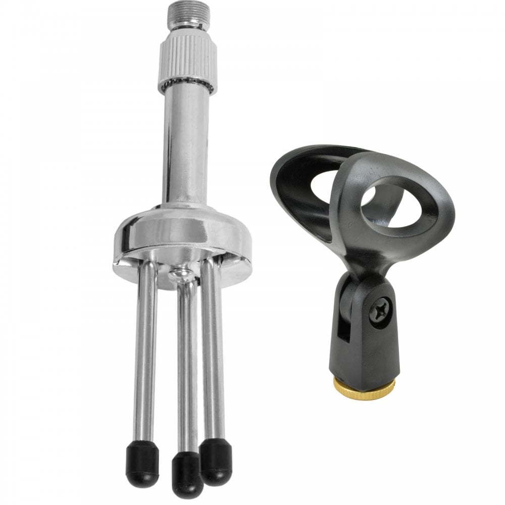 Desk Mic Stand with 30mm Mic Holder Chrome
