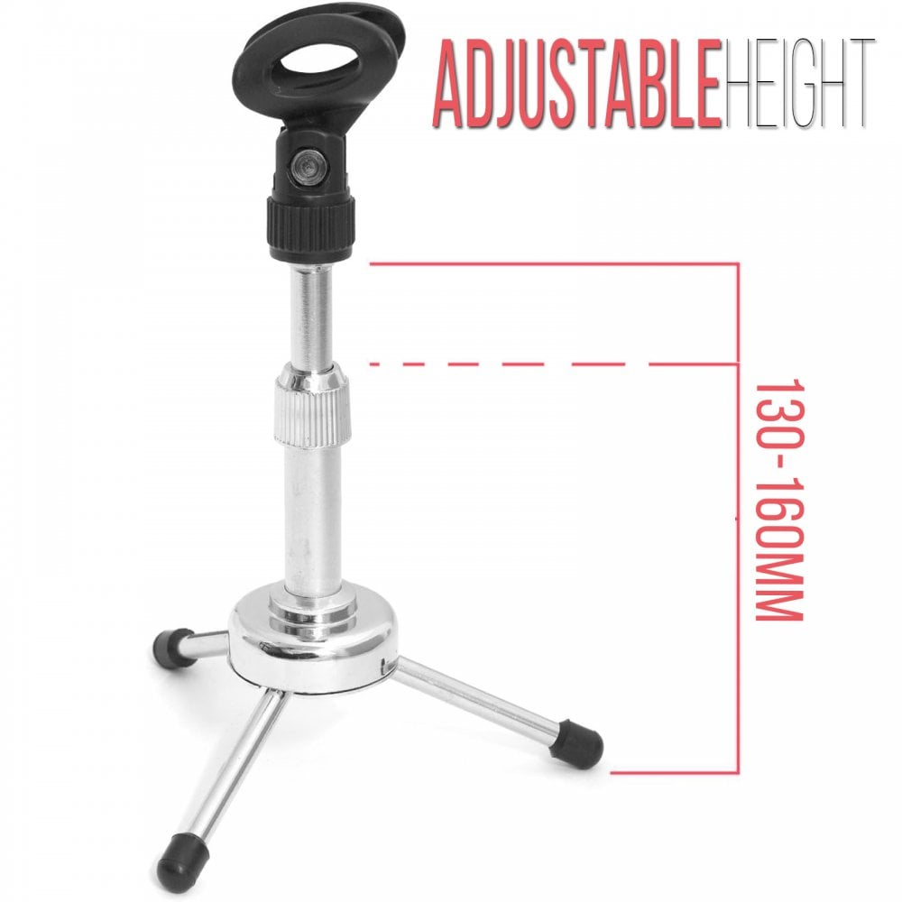 Desk Mic Stand with 30mm Mic Holder Chrome