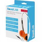 PAIR Lightweight Stereo Orange Pad Headphones for Schools Tour Companies
