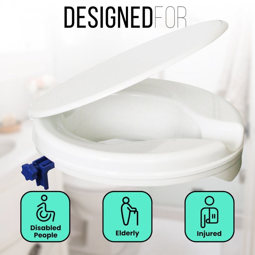 2 Inch Senator Plastic Raised Toilet Seat with Lid