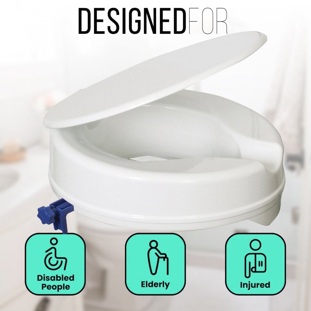 4 Inch Senator Plastic Raised Toilet Seat with Lid