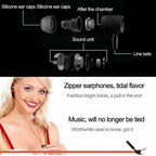 Zipper Design In-Ear Stereo Earphones Green