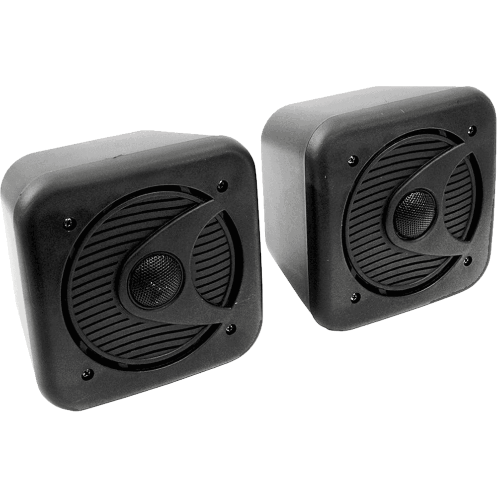 Pair Of Black Or White 5.25" ABS Bookshelf Cube Speakers 160W