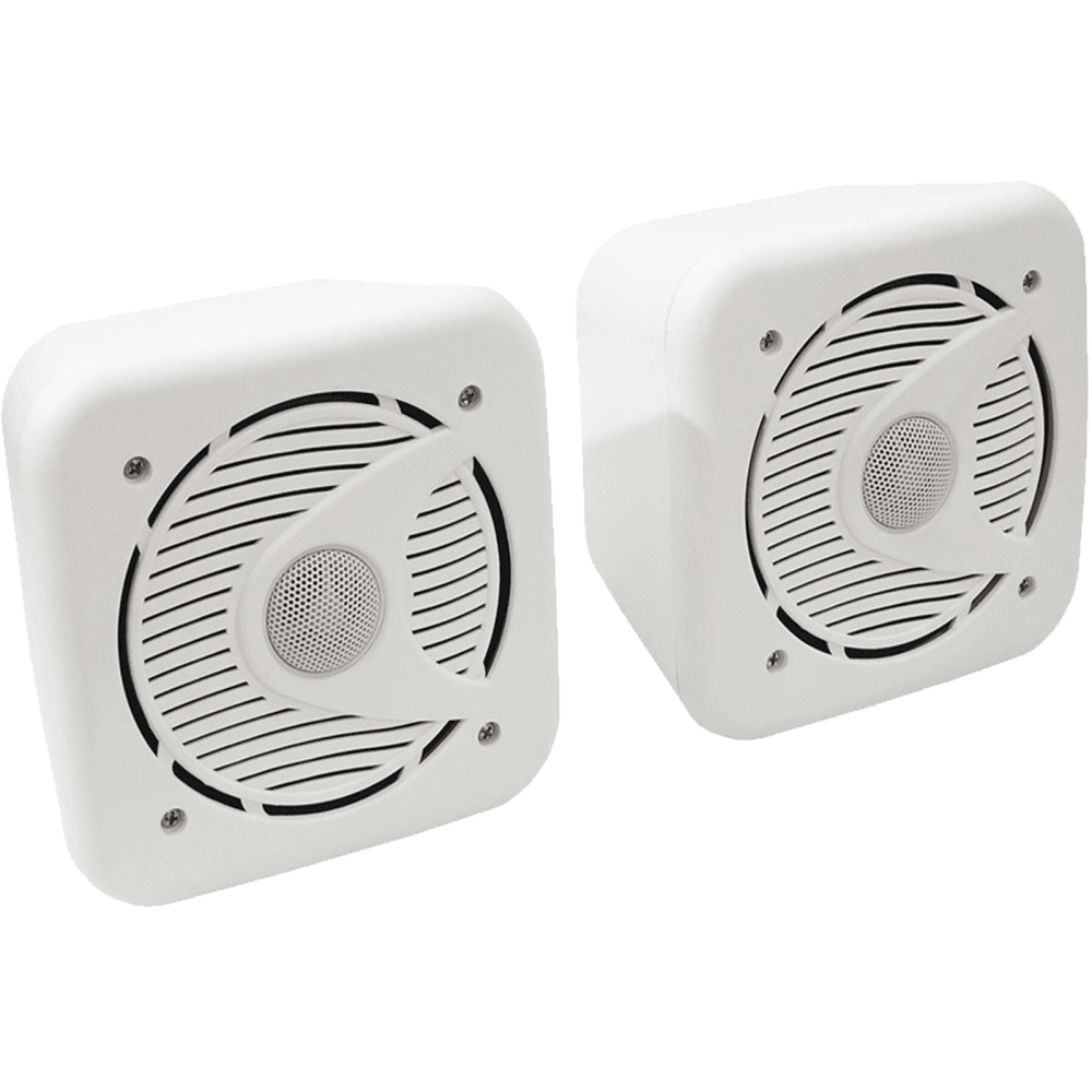 Pair Of Black Or White 5.25" ABS Bookshelf Cube Speakers 160W