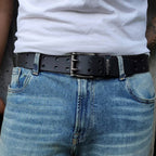 Top Grain Leather Belt with Two Pin Buckle for Tool Pouches