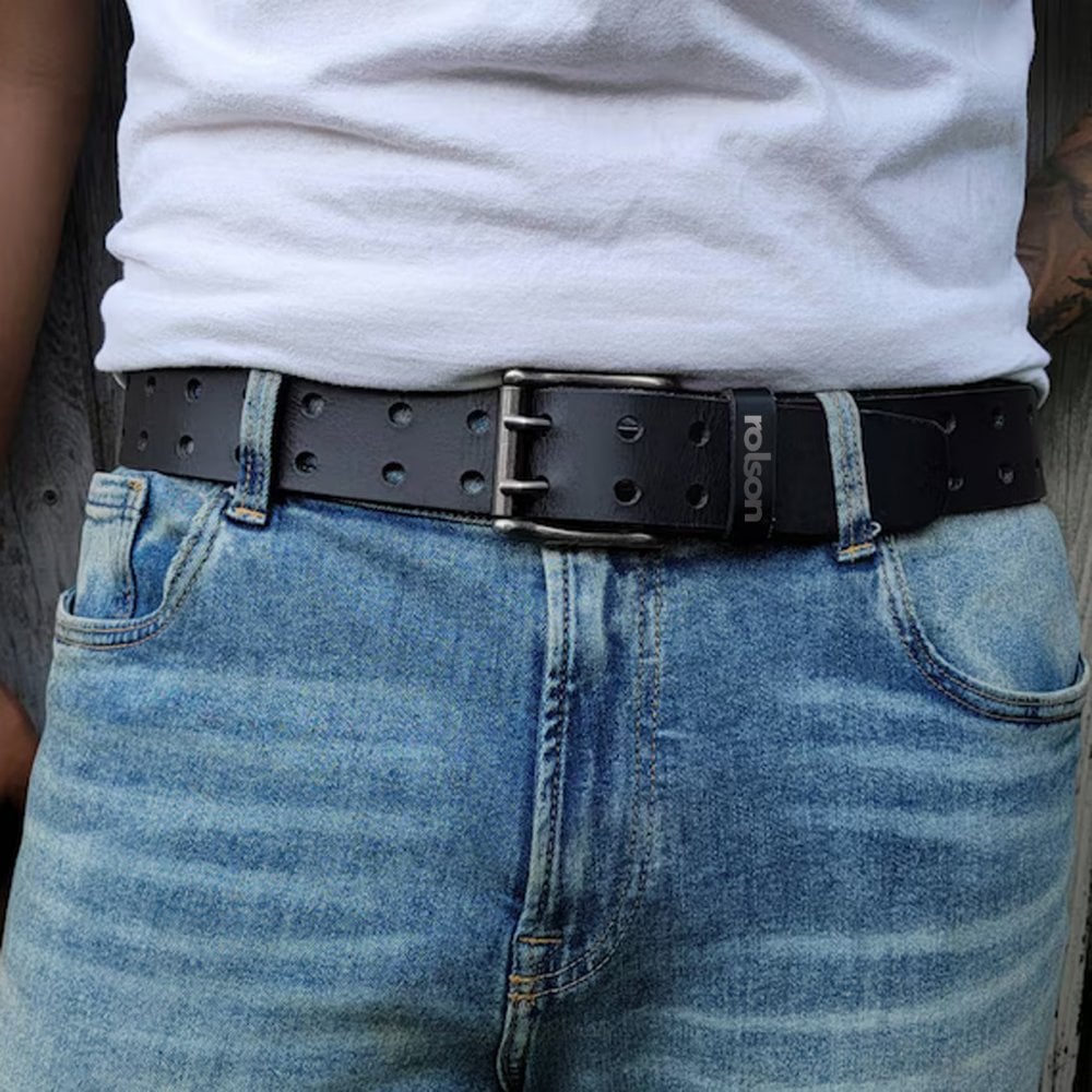Top Grain Leather Belt with Two Pin Buckle for Tool Pouches