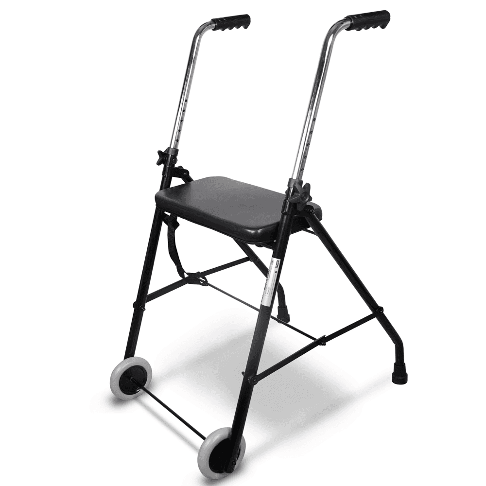 Lightweight Adjustable Walker Frame with Wheels and Seat