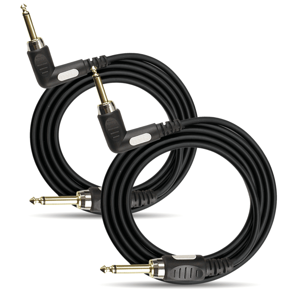 2pc DAP FL19 Road Guitar Cable Right Angle 6m