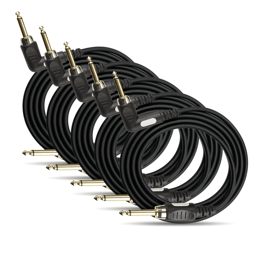 5pc DAP FL19 Road Guitar Cable Right Angle 6m