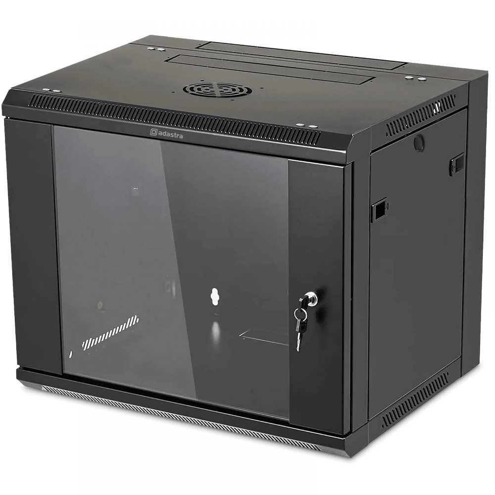 9U Hinged 19" Rack Cabinet Side and Rear Easy Access