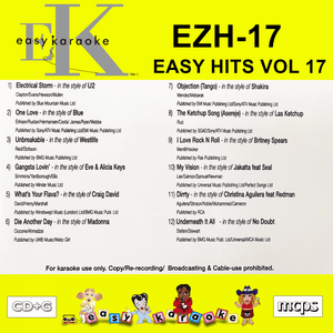 Easy Karaoke Hits Vol 17 CD+G Disc EZH-17 12 Track Disc