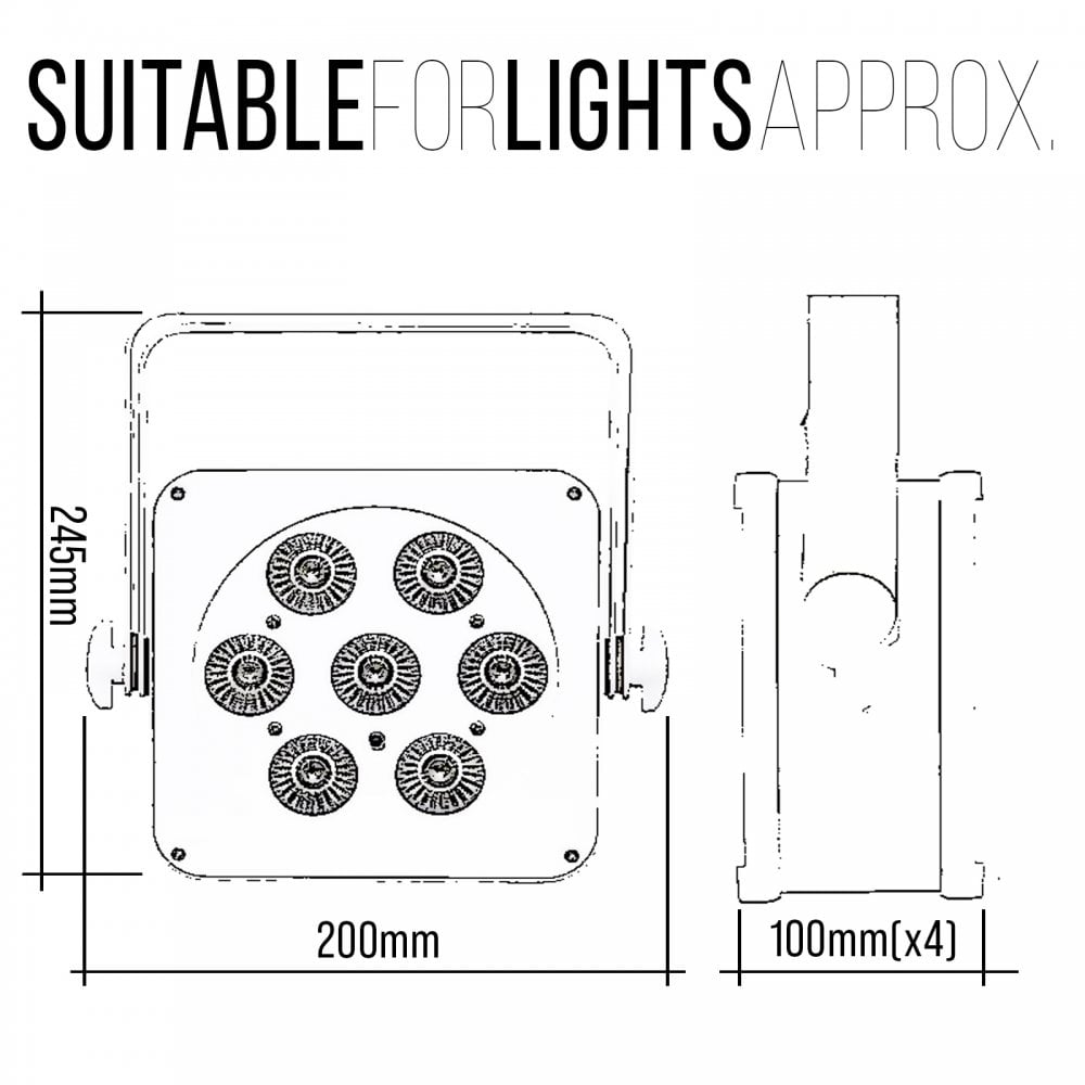 Flat Pack Bag 4 LED Slim Par Can Case