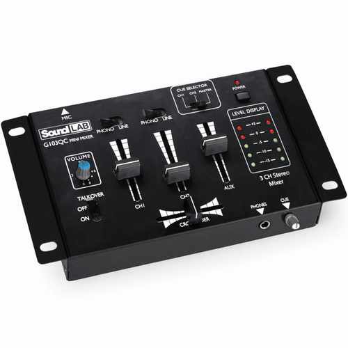 2-Channel & Mic Compact Mini Mixer With Crossfader