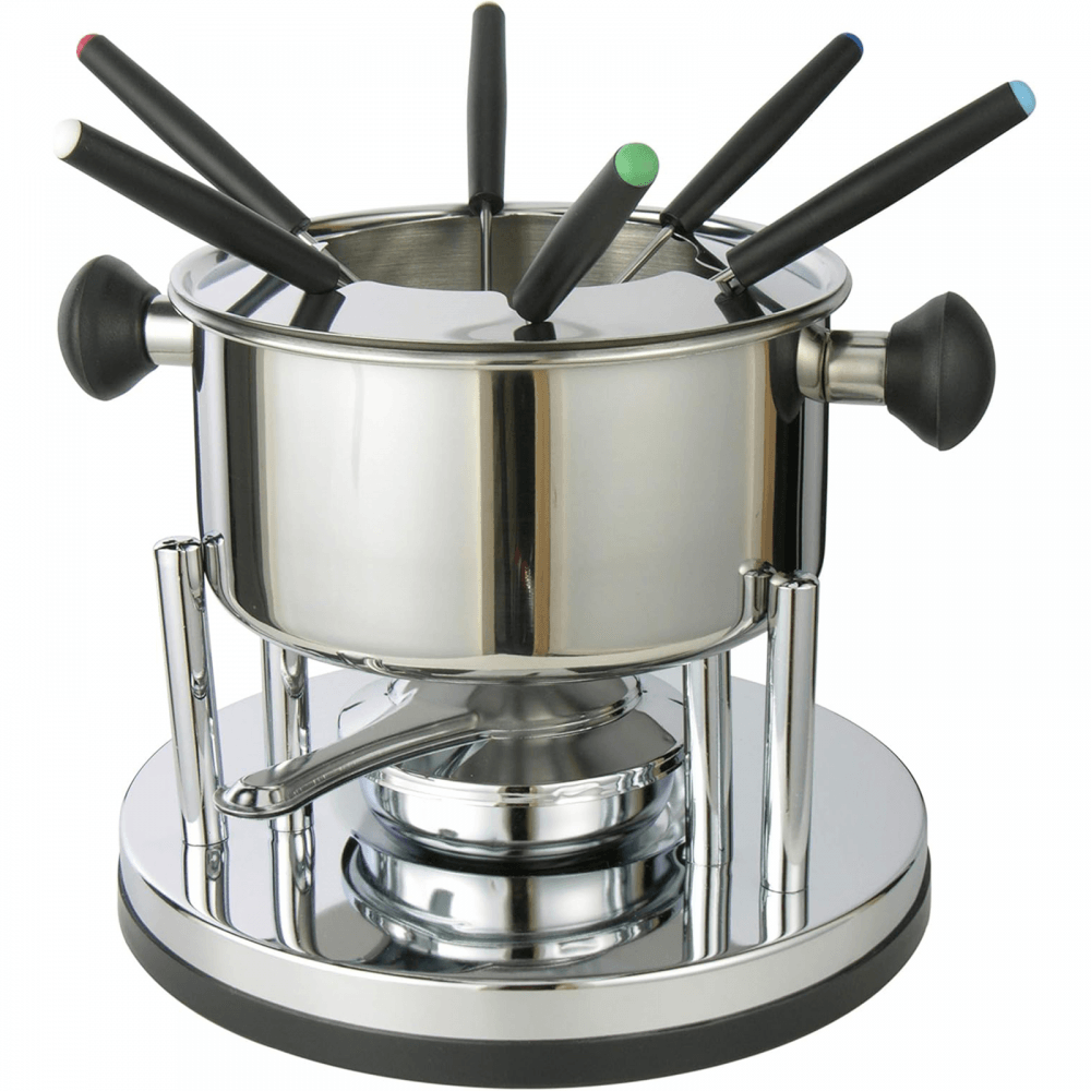 Fondue Set 6 Person 10 Piece Melting Pot Stainless Steel