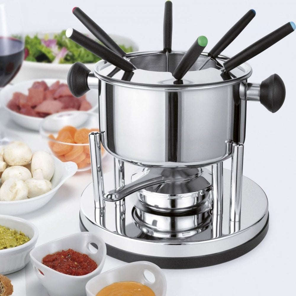 Fondue Set 6 Person 10 Piece Melting Pot Stainless Steel