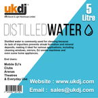 Distilled Demineralised Water 5L Reverse Osmosis plus UV