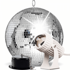 30cm Mirror Ball Party Disco Set Kit inc Motor and White Pinspot