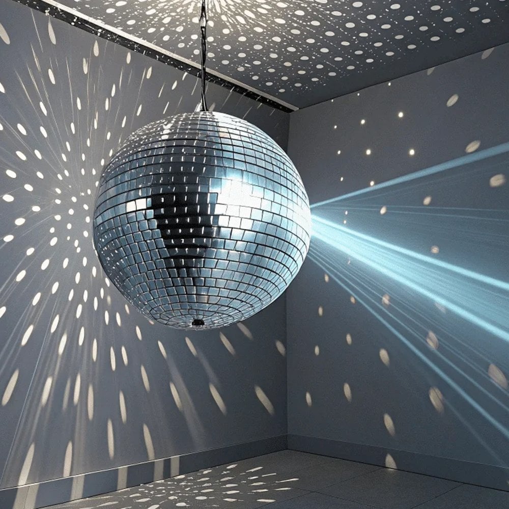 20cm Mirror Ball Party Disco Set Kit inc Motor and Black Pinspot