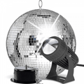 30cm Mirror Ball Party Disco Set Kit inc Motor and Black Pinspot