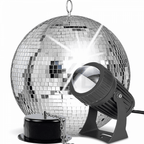 30cm Mirror Ball Party Disco Set Kit inc Motor and Black Pinspot