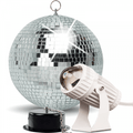 20cm Mirror Ball Party Disco Set Kit inc Motor and White Pinspot