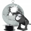 20cm Mirror Ball Party Disco Set Kit inc Motor and Black Pinspot