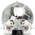 40cm Mirror Ball Party Disco Set Kit inc Motor and 2 White Pinspot