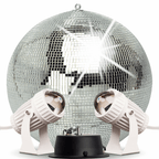 40cm Mirror Ball Party Disco Set Kit inc Motor and 2 White Pinspot