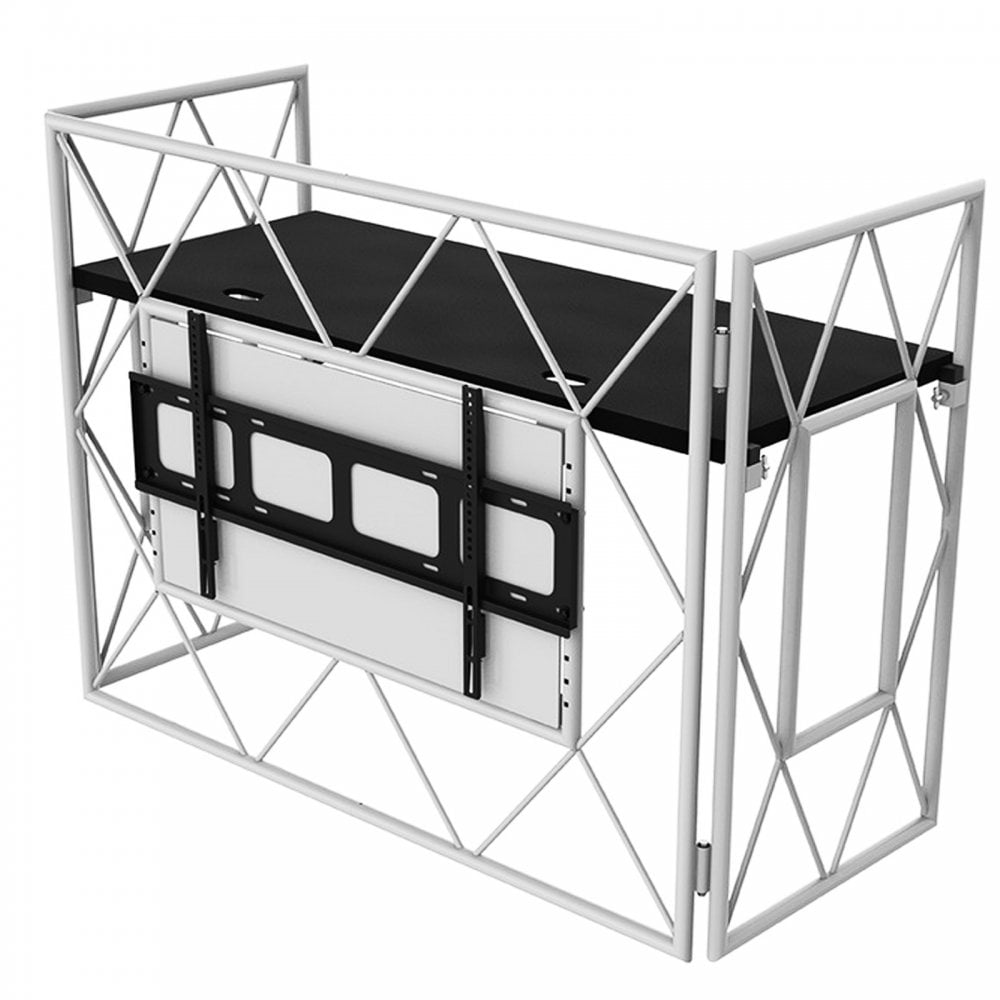 White Aluminium Truss DJ Booth System inc TV Mount and Case