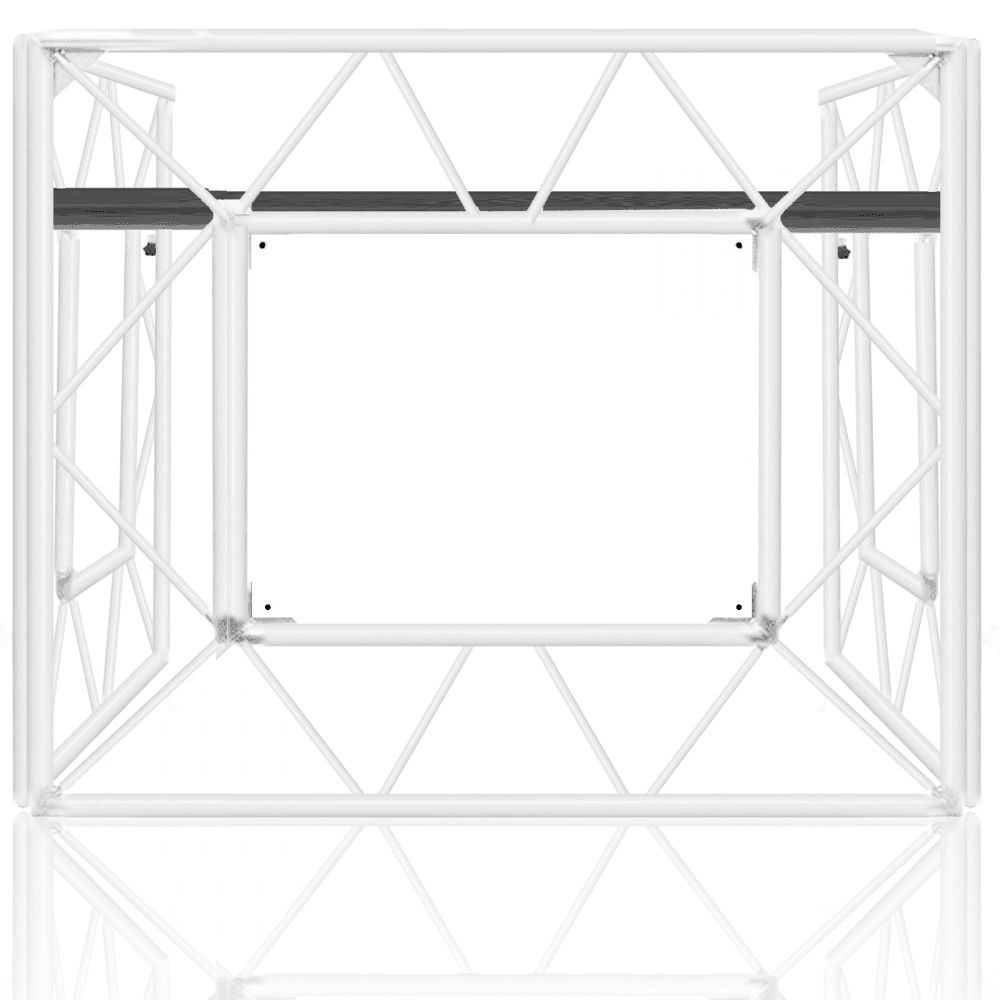 White Aluminium Truss DJ Booth System inc TV Mount and Case
